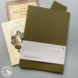 Gmund Journal – Notizbuch Olivgrün mit Leinenprägung (Lieferung ohne Dekoration)