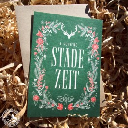 Bayrische Weihnachtskarte Stade Zeit - von Heimatformat aus Bayern - Karte mit Umschlag (Lieferung OHNE Dekoration)