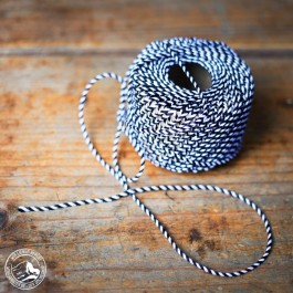 Kordel/Schnur Geschenkband Schwarz-Weiß, 10 m als Knäuel. Hergestellt in Deutschland.