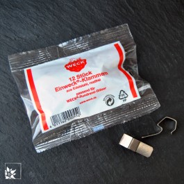 In einer Packung Weck-Klammern befinden sich 6 Paar - ausreichend für 6 Weck-Gläser jeder Größe!