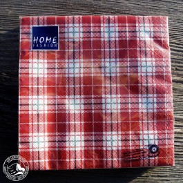 Papierservietten mit rote weißem Glencheck-Karo ( 20 Stück pro Packung) 33 x 33 cm