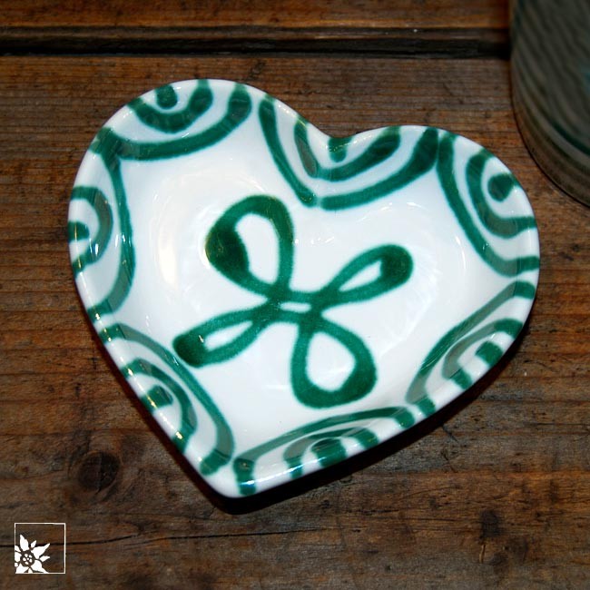 Gmundner Keramik Grüngeflammt, Assiette à dessert Trend (20x20cm