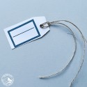 8 Geschenkanhänger Archivstempel 6 x 3 cm Blau