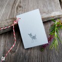 Geschenkanhänger (6) Reh Klappkarte Grau