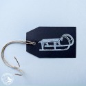 6 Geschenkanhänger Motiv Schlitten, schwarz 