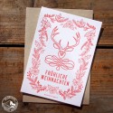 Bayrische Grußkarte Weihnachten „Hirsch" Letterpress