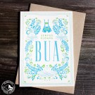  Bayrische Glückwunschkarte zur Geburt  "Bua" aus Bierfilz