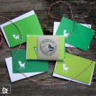 Mini Grusskartenset Bambi - Farbe Grün. (Lieferung ohne Dekoration)