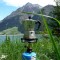 Der Reschenpass im Hintergrund und vorn gibt es fantastischen Espresso aus der Bialetti. Lieferung OHNE Kocher.