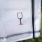 (Beispiel, andere Farbe) Das Glas ist in das Tuch aus 100% Leinen eingestickt. 